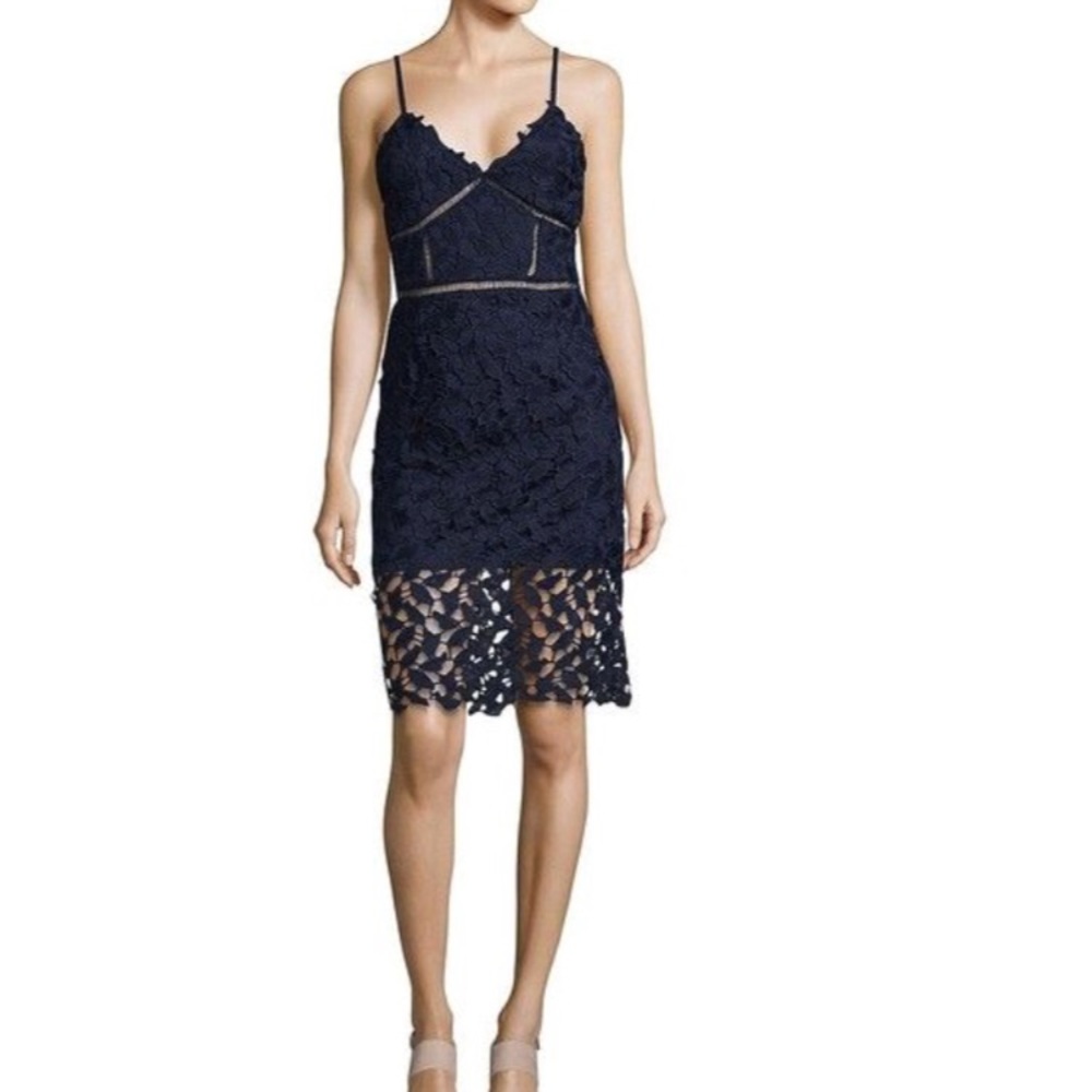 Sexy navy blue cocktail dress